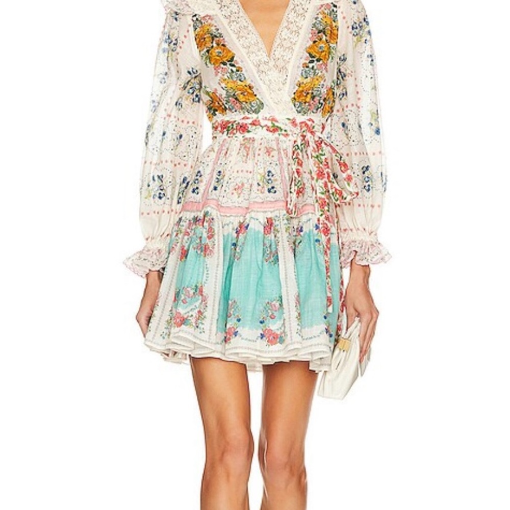 ZIMMERMANN Clover Patched Wrap Mini Dress – Size 0